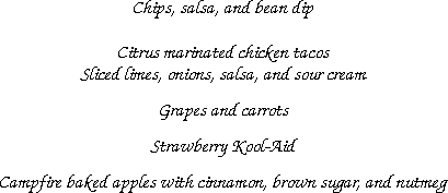 Trailhead Breakfast Menu